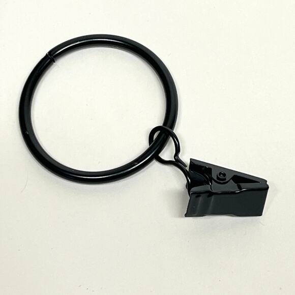 Black Metal Decorative Drapery Window Curtain Clip Rings 40 Count - Picture 1 of 4